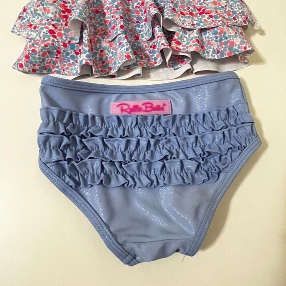 RuffleButts Flounce Bikini Swimsuit Sparkle Shimmer On Girls Size 12-18 Months - Picture 9 of 10